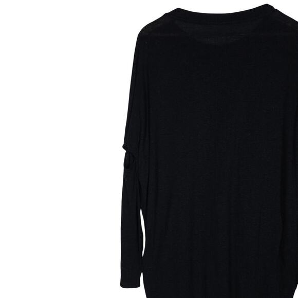 Allsaints Top XS Asymmetrical Bell Wave Black Graphic Draped Grunge Avant Garde - Picture 10 of 15